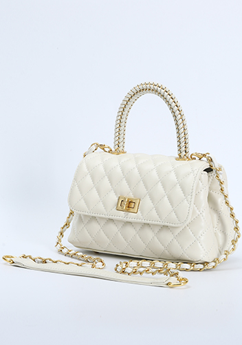 Adele Flap Mini Bag Top Handle Cream