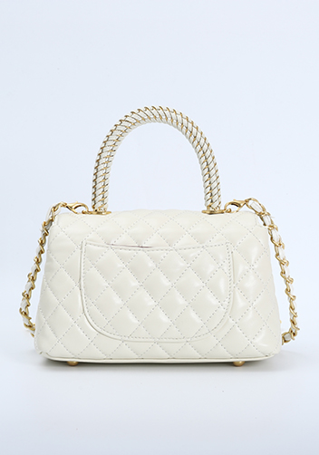 Adele Flap Mini Bag Top Handle Cream