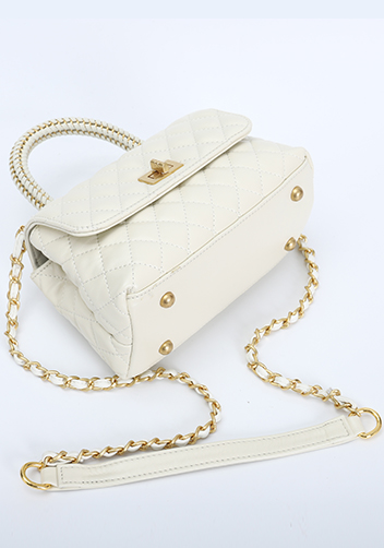 Adele Flap Mini Bag Top Handle Cream