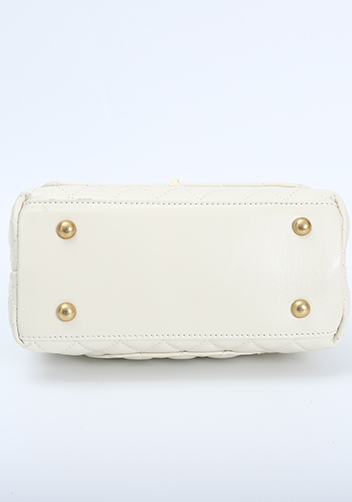 Adele Flap Mini Bag Top Handle Cream