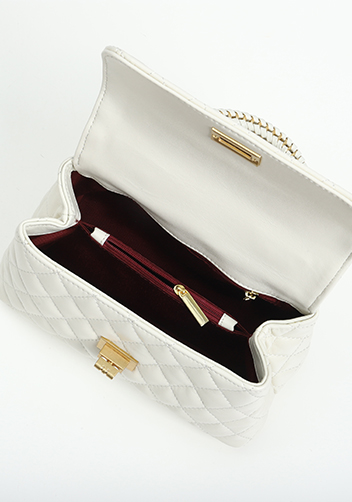 Adele Flap Mini Bag Top Handle Cream