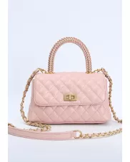 Adele Flap Mini Bag Top Handle Pink