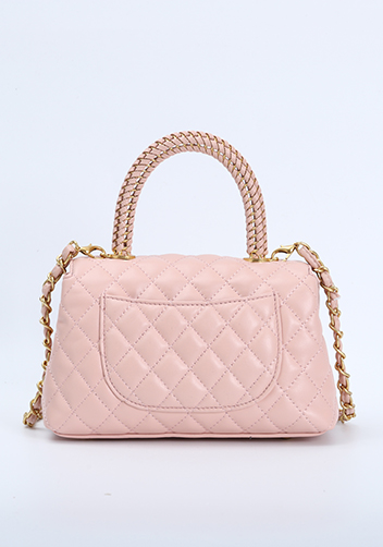 Adele Flap Mini Bag Top Handle Pink