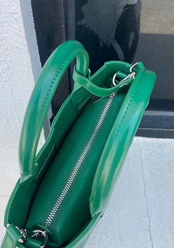 Mia Woven Brushed Leather Tote Racing Green
