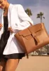 Glenda Backpack Shoulder Bag Vegan Leather Brown