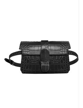 Glenda Belt Bag Vegan Croc Leather Black