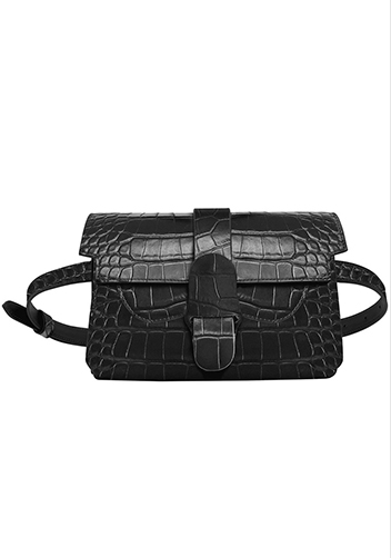 Glenda Belt Bag Vegan Croc Leather Black