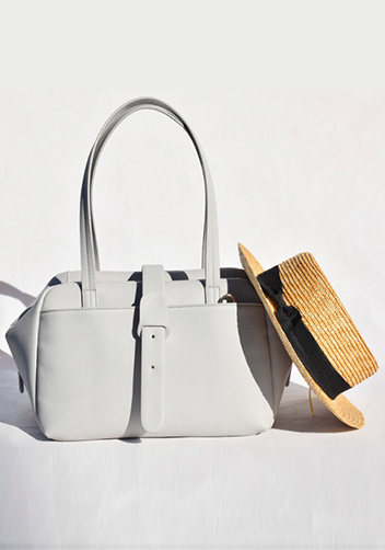 Glenda Shoulder Bag Vegan Leather Light Grey