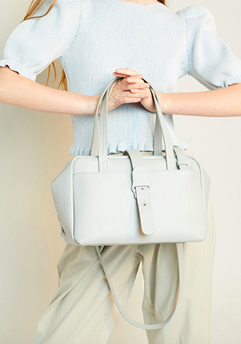 Glenda Shoulder Bag Vegan Leather Light Grey