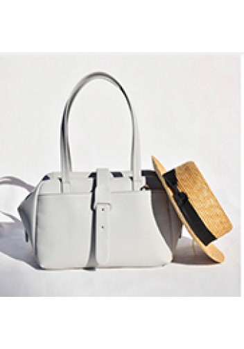 Glenda Shoulder Bag Vegan Leather Light Grey