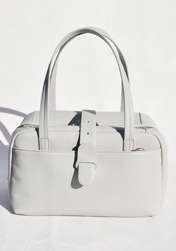 Glenda Shoulder Bag Vegan Leather Light Grey