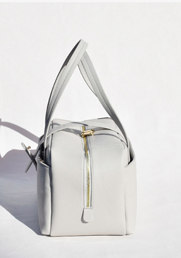 Glenda Shoulder Bag Vegan Leather Light Grey