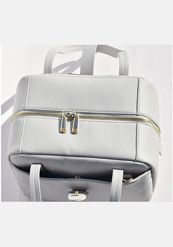 Glenda Shoulder Bag Vegan Leather Light Grey