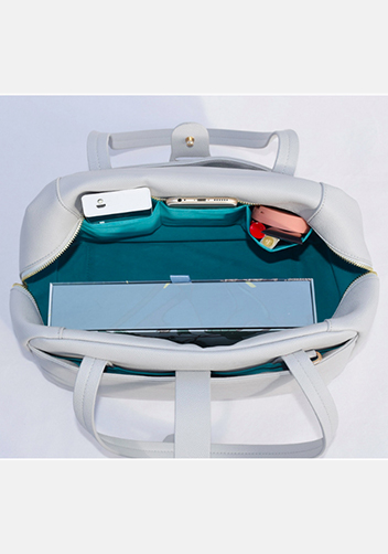 Glenda Shoulder Bag Vegan Leather Light Grey