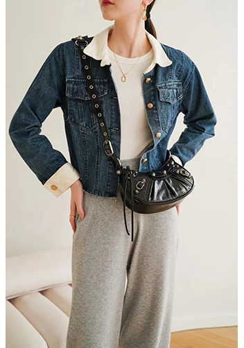The Route 66 XS Studded Leather Shoulder Bag Black