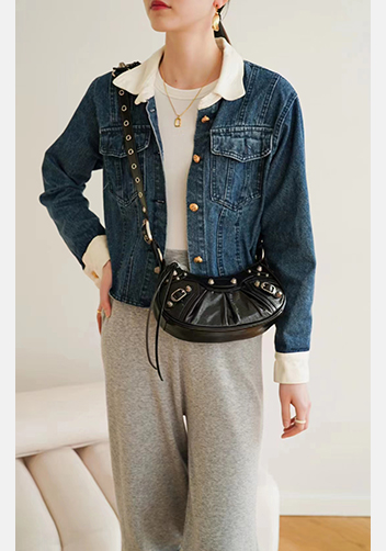 The Route 66 XS Studded Leather Shoulder Bag Black