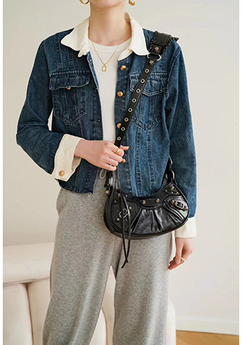 The Route 66 XS Studded Leather Shoulder Bag Black
