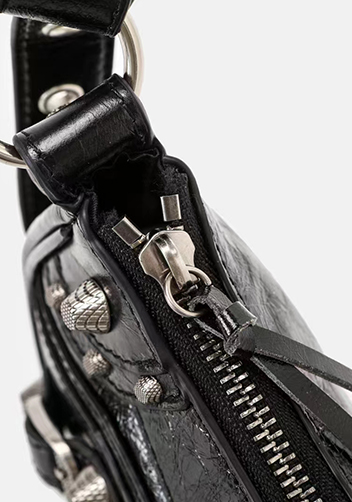 The Route 66 XS Studded Leather Shoulder Bag Black