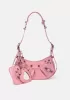 The Route 66 XS Studded Leather Shoulder Bag Pink