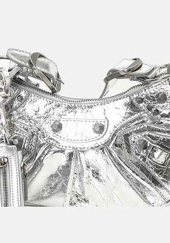 The Route 66 XS Studded Leather Shoulder Bag Sliver