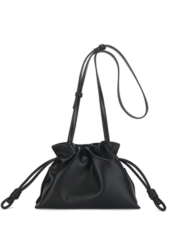 SALSA LEATHER MEDIUM CLUTCH BAG BLACK