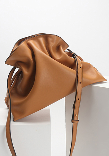 SALSA LEATHER MEDIUM CLUTCH BAG BROWN