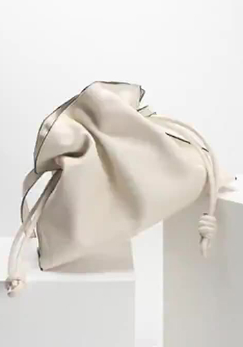 SALSA LEATHER MEDIUM CLUTCH BAG CREAM