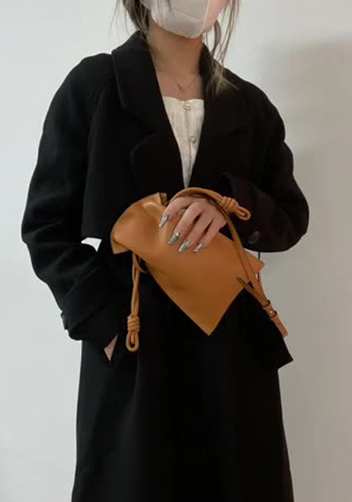SALSA LEATHER POCKET SHOULDER BAG BROWN