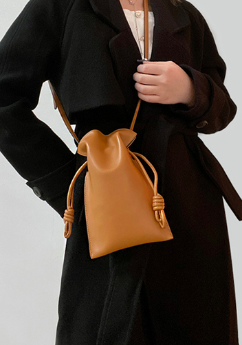 SALSA LEATHER POCKET SHOULDER BAG BROWN