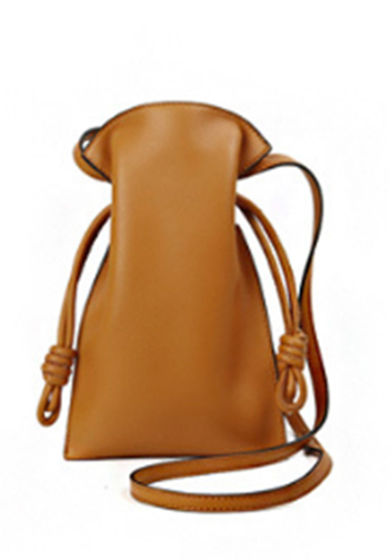 SALSA LEATHER POCKET SHOULDER BAG BROWN