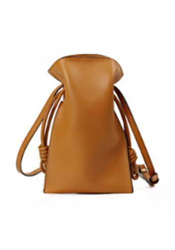 SALSA LEATHER POCKET SHOULDER BAG BROWN