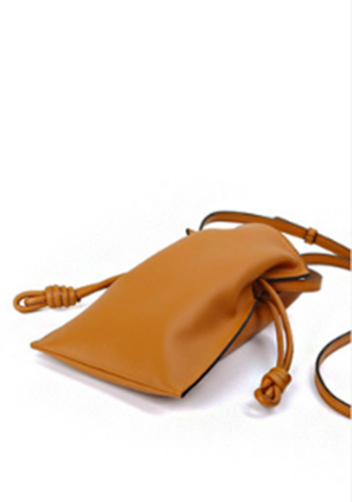 SALSA LEATHER POCKET SHOULDER BAG BROWN