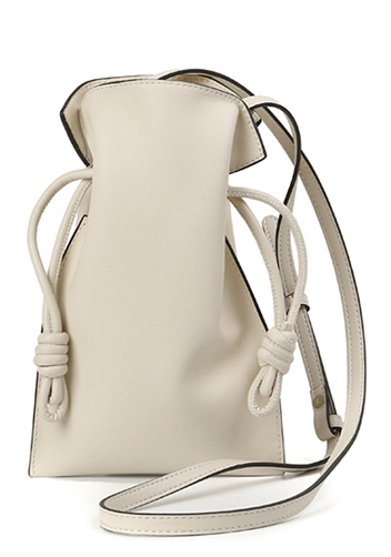 SALSA LEATHER POCKET SHOULDER BAG CREAM