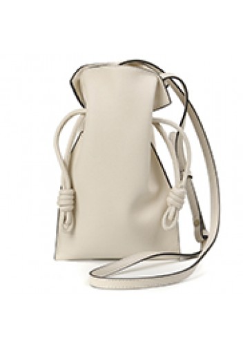 SALSA LEATHER POCKET SHOULDER BAG CREAM