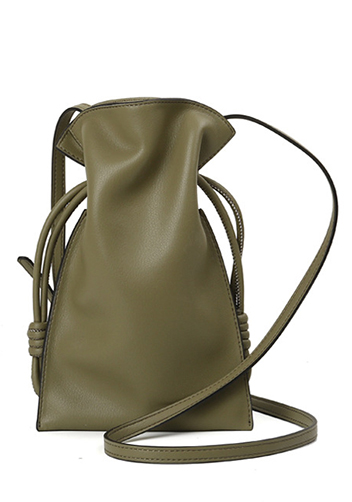 SALSA LEATHER POCKET SHOULDER BAG GREEN