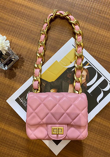 Adele Flap Mini Lambskin Chain Bag Pink