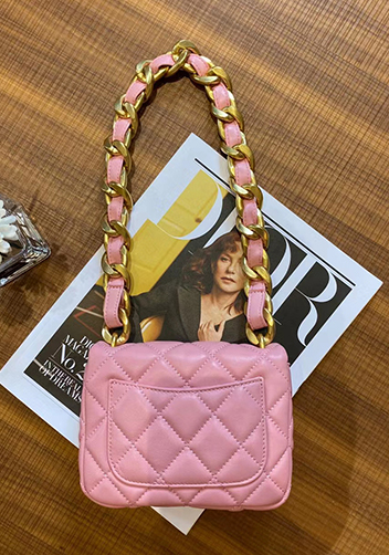 Adele Flap Mini Lambskin Chain Bag Pink