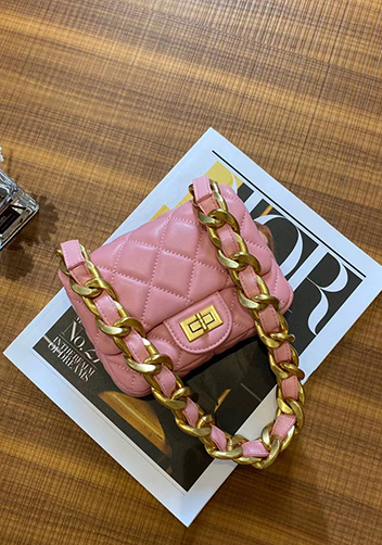 Adele Flap Mini Lambskin Chain Bag Pink