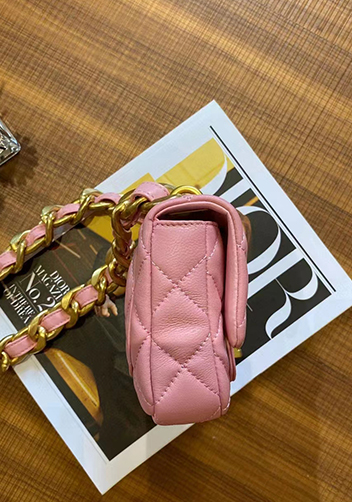 Adele Flap Mini Lambskin Chain Bag Pink
