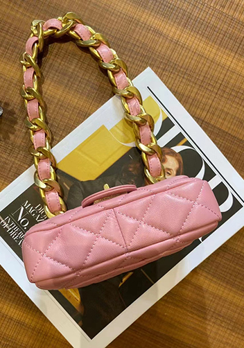 Adele Flap Mini Lambskin Chain Bag Pink