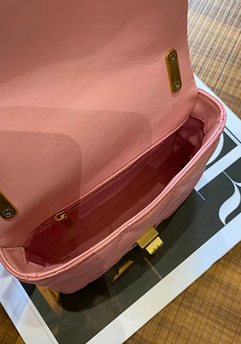 Adele Flap Mini Lambskin Chain Bag Pink