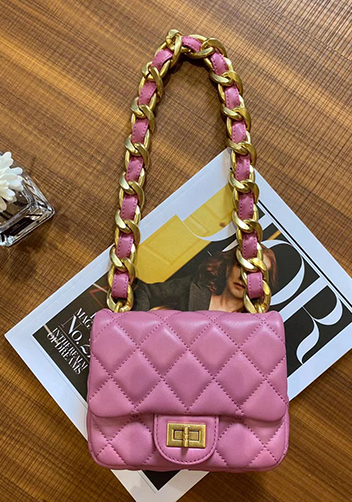 Adele Flap Mini Lambskin Chain Bag Purple