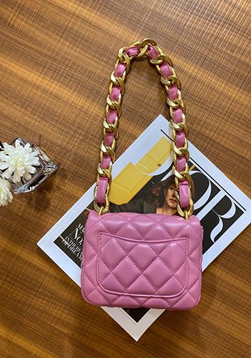 Adele Flap Mini Lambskin Chain Bag Purple