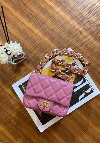 Adele Flap Mini Lambskin Chain Bag Purple
