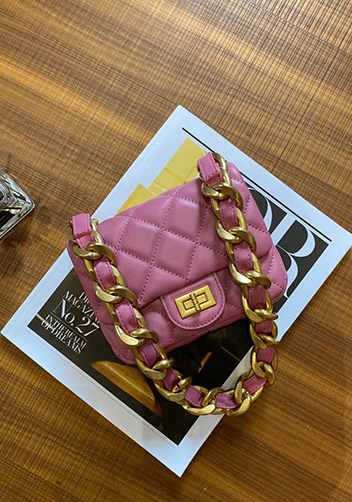 Adele Flap Mini Lambskin Chain Bag Purple