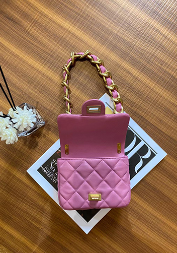 Adele Flap Mini Lambskin Chain Bag Purple