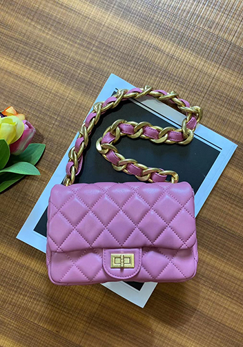 Adele Flap Small Lambskin Chain Bag Purple