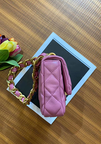 Adele Flap Small Lambskin Chain Bag Purple