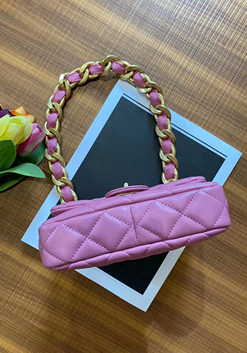 Adele Flap Small Lambskin Chain Bag Purple