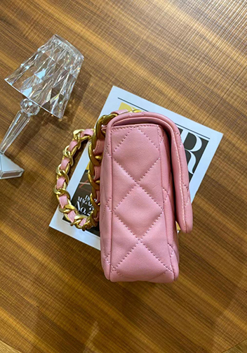 Adele Flap Medium Lambskin Chain Bag Pink